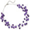 FULU AUTUMN Boho Perlenkette Damen Silber Statement Kette Mehrreihige Modeschmuck Geburtstagsgeschenk für Frauen(Purple)