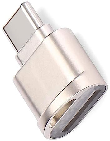 Mini Type C Micro SD Card Reader with USB 3.1 Super Speed Compatible with TF/Micro SD/Micro SDXC/Micro SDHC Card, USB C to Micro SD Card Adapter, Portable OTG Memory Card Reader Adaptor (Gold)