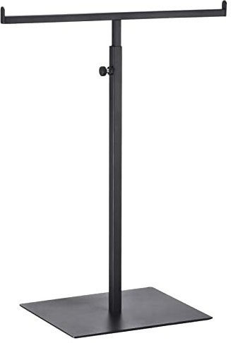 sourcing map Geldbeutel Anzeige Stand T Geformt Metall Einstellbar Handtasche Rack Doppelt Haken Halterung Halskette Veranstalter für Haus Boutique Geschäft - Schwarz