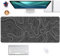 Grand tapis de souris topographique noir avec bords cousus, base en caoutchouc antidérapant, taille XL étendue, pour bureau, maison et travail (70 x 30 cm)