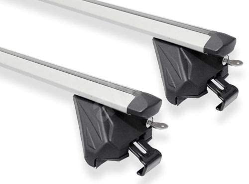 Dachträger aus Aluminium für Auto mit integrierten Relingen, geschlossene Dachreling (112 cm)