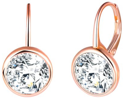 CONILOK Zirkon Ohrringe Silber 925 Creolen Ohrhänger Rosegold Damen Schmuck Ohrring Kleine Geschenke für Frauen Freundin Mama Geburtstag Weihnachtstag Valentinstag Muttertag