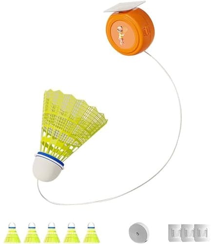 Tragbares Badminton-Übungsgerät – Einzel-Trainingsgerät mit 6 Bällen