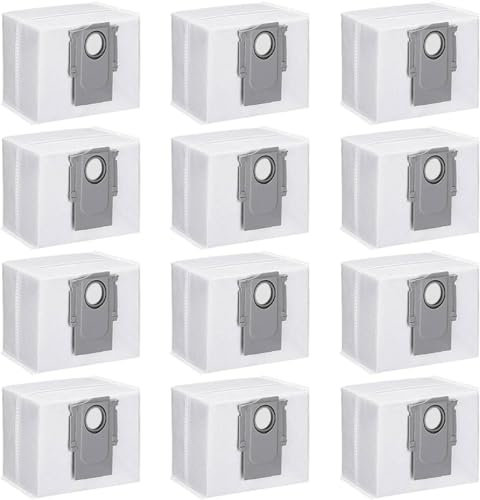 12 Stück Staubbeutel für Roborock S7 MaxV Ultra / Q7+ / Q7 Max+ /T8 / Q5+ Staubsauger Absaugstation, 3L großer Kapazität Staubsaugerbeutel, Ersatzbeutel Zubehörset Staubsaugerbeutel Ersatzteile