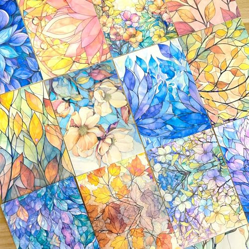 Arpaper Scrapbook Bullet Journal Zubehör,15 PCS Washi Journaling Sticker Aesthetic Scrapbooking Stickers Scrapbook Set Book Aesthetic Zubehör für Journaling,DIY,Handwerk,Laptop(Coloured glaze 1)