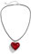 Bimhayuu Halskette mit Herzanhänger Herz Halskette Große Herz Anhänger Halskette Kristall-Herz-Halskette Rote Glas Herz Halskette Y2K-Schmuck Damen Mädchen (A)