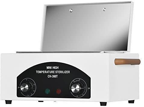 Heißluftsterilisator 300W Hochtemperatur Sterilisator 220℃ Trockene Hitze Sterilisator Nagel-Werkzeug-Sterilisator Desinfektion Nagel Autoklav mit Timer für Kosmetik, maniküre, Friseursalon, Dental