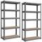 SONGMICS Schwerlastregal, 2er Set, Kellerregal, Lagerregal, 30 x 75 x 150 cm, Regal mit Stahlgestell, bis 650 kg belastbar, 5 verstellbare Ablagen, grau GLR030G02