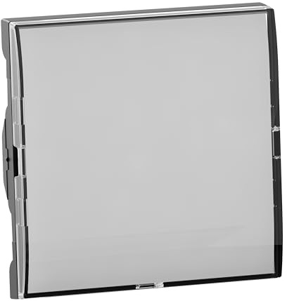 LEGRAND, SEANO Wippe mit beleuchtbarem Beschriftungsfeld inkl. Einlagen (Neutral, Licht, Glocke), Schalterabdeckung, Wippenplatte, Farbe: Schwarz lackiert, 765311