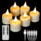 ZIYOUDOLI Wiederaufladbare LED Teelichter Halloween Aufladbare Kerzen mit Fernbedienung Timer, Warmweiß Dimmbare LED-Kerze für Halloween, Weihnachten Heimdekoration (Set von 6)