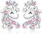 LICHUANUK Einhorn Ohrringe für Mädchen Sterling Silber, Geburtstagsgeschenke für Mädchen Einhorn Schmuck, Geburtstagsgeschenke für Mädchen, Lange Haarfarbe