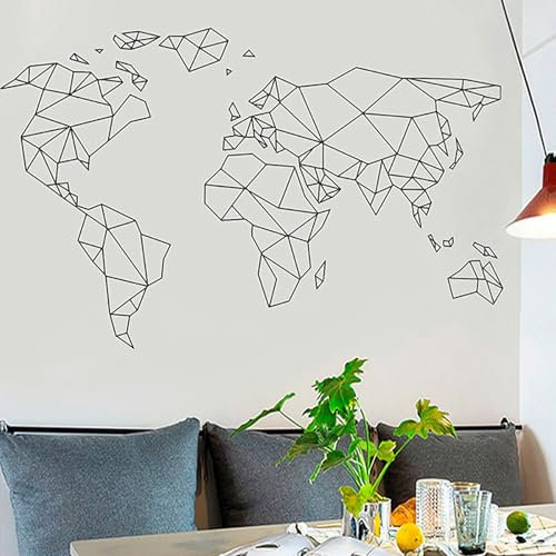 astylishome Wall Stickers for Bedrooms Decals Sticker Geometric Murals Decal Wallpaper for Living Room Bathroom Door Restroom Walls Art Decoration Peel Stick 1005