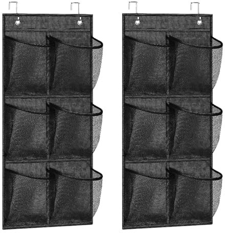 Generisch 2 Stück Schuhorganizer Hängend, Faltbarer Hängender Schuhaufbewahrung, Multifunktionaler Organizer über der Tür für Schuhe, für Wohnmobil, Schlafzimmer, Wohnzimmer (Schwarz)