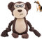 SHOKUTO Dog Squeaky Toys, Interactive Dog Toys with Rope Legs, Durable Stuffed Plush Dog Toy Monkey, Tough Dog Tug of War Toy for Indoor Outdoor Play, Christmas Birthday Gift for Dogs