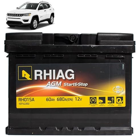 Batteria 60Ah A.G.M. per Jeep Compass 1.4 benzina 2.0 CRD gasolio 2016+