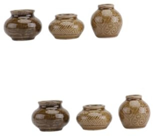 CRILSTYLEO 6 Piezas Mini Tarro De Cerámica Mini Jarrones Mini Ollas De Barro Jarrón En Miniatura Mini Macetas De Barro Jarrón Micropaisaje Florero Pequeño Mini Tarro De Casa De Muñecas Coffee