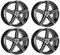4x Oxigin Felgen Alufelgen 18 Concave 11.5x22 ET50 5x112 black full polish kompatibel mit Mercedes GLE