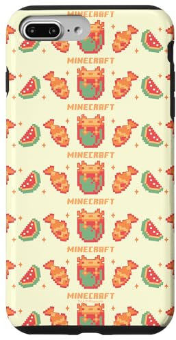 iPhone 7 Plus/8 Plus Minecraft Pixelated Axolotl Fish & Watermelon Retro Logo Case