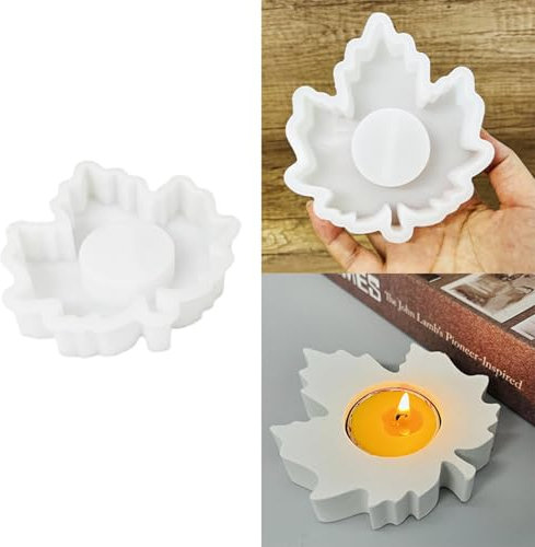 Stampi in Silicone, Stampi a Forma di Foglia d'acero Stampi per Colata in Gesso, Stampo in Silicone per Candela Stampi per Portacandele, Stampi per Decorazione Autunnali il Giorno del Ringraziamento
