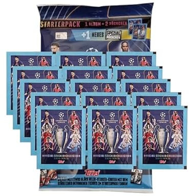 Topps UCL Champions League Sticker 2024/25 / 1x Starterpack + 15x Stickertüten