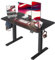 Cubiker Standing Desk, 120 * 60cm Stand up Table, Height Adjustable Electric Home Office Desk with Splice Board, Dark Black