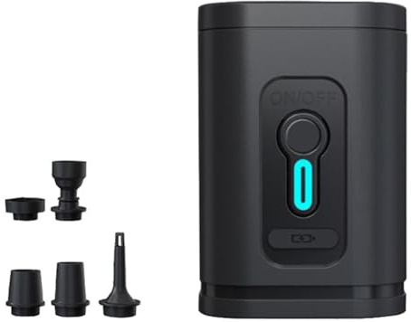 Uxsjakjsd Electric Air Pump with Lights Mini Wireless Air Compressor USB Charging Inflator/Deflator Pumps for Outdoor Camping A