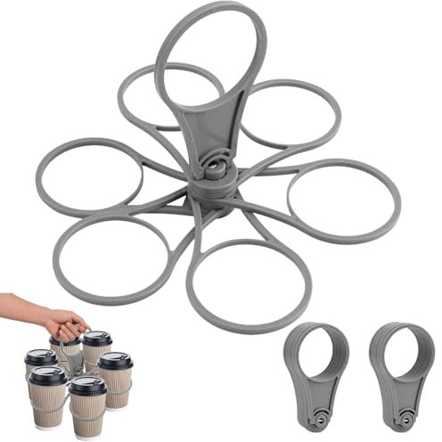 2x Foldable Coffee Carrier Drink Holder, Drinks Carrier Tray Holiday Portable Drink Carrier with Handle, Reusable Drink Carrier, Super Carry 6-Cup Beverage Carrier, Festival Sports Gigs - Easy & Safe