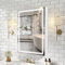 YU YUSING Badezimmer Spiegelschrank mit Beleuchtung Aluminium 50x70cm, LED Badezimmerschrank mit Spiegel 2 Steckdosen 3 Ablage, 3 Farbtemperatur Dimmbare, Beschlagfrei, IP54 Wasserdicht Badschrank
