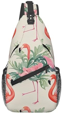 MXZERFKGLA Zaino a tracolla per flauto musicale, borsa a tracolla per donne e uomini, zaino da viaggio, Acquerello fenicottero, Taglia unica