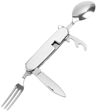 4 in 1 Camping Tool - 4 in 1 Hiking Cutlery Set | Camping Cutlery Set Multipurpose Poosate Sets for Hiking Picnic Tool Sets