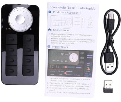 EIMSOAH Quick Access Keypad, 8 Keys and Dial for Graphics Tablet, with 2.4G WiFi and USB C Connection, Compatible with 7 MacOS for Digital Artists Video Editors Photographers