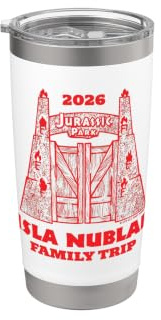 Jurassic Park Isla Nublar Family Trip 2026 Vaso térmico de acero inoxidable de doble pared