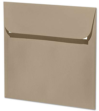 ARTOZ 25x quadratische Briefumschläge taupe (Braun) 100 g/m² - 16 x 16 cm - Kuvert ohne Fenster - Umschläge mit Haftklebung