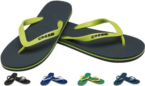 CRESSI Beach Flip Flops Dark Green/Lime 35/36 EU - Tongs de Plage et de Piscine pour Adultes Unisexe, Vert Foncé/Citron Vert, 35/36 EU