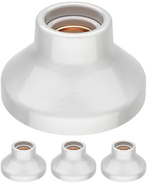 ledscom.de 4 Stück Deckenleuchte/Lampenfassung ELEKTRA, Porzellan, weiß glänzend, 1x E27 max. 300W