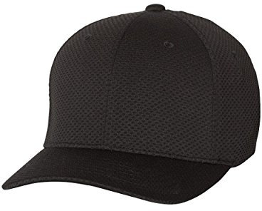 Flexfit Unisex 6584-Flexfit 3D Hexagon Jersey Cap Kape, Schwarz, L/XL