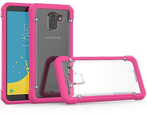 TECHGEAR Galaxy J6 2018 Case - [Fusion Armour] Premium Slim Hybrid Tough Protective Bumper Case Heavy Duty Protection Compatible with Samsung Galaxy J6 2018 (SM-J600 Series) (Frost/Pink)