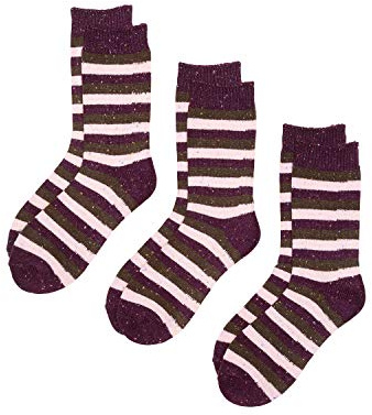 Rydale Women's Boot Socks Ladies Thick Work Socks Stripes Sizes 4-7 Pack of 3