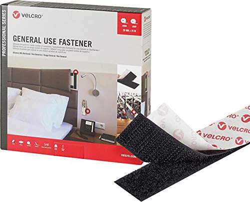 Velcro® General Use Fastener 25 m, nero, larghezza 20 mm
