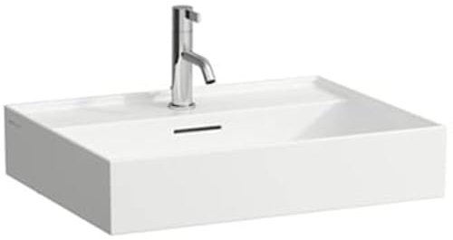 Laufen Kartell Waschtisch unterbaufähig, ohne Hahnloch, mit Überlauf, Wandmontage, 600x460, Farbe: Grau matt - H8103337591091