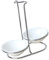 CUTICATE Stainless Steel Spoon Rest Soup Ladle Colander Holder Stand Rack Kitchen - Silver, Double round bowl