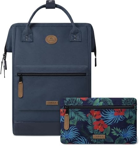 CABAIA - Sac à Dos Adventurer Reykjavik - Maxi 23L - Déperlant - Compartiment Ordinateur Portable 15-2 Poches - Certifié Vegan - Sac Voyage, Affaires, École pour Homme et Femme - Bleu
