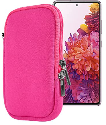 Cadorabo Universal Neopren Handy Hülle kompatibel mit Smarthones bis 4.5 (Zoll) in PINK - Handytasche aus Neopren mit Handschlaufe - Cover Case Tasche Schutzhülle