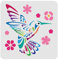 FINGERINSPIRE Kolibri Schablone Dekoration Schablone 30x30cm Vogel Blume Malerei Schablone Quadrat Wiederverwendbare Schablonen für erstellen DIY Handwerk und Dekor