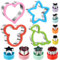 Elfkitwang Sandwich Cookie Cutters Set, Dinosaur,Heart,Star,Mouse,Sandwich Knife Cookie Knife Vegetable Cutter Food Grade Cookie Mould.(12Pcs)