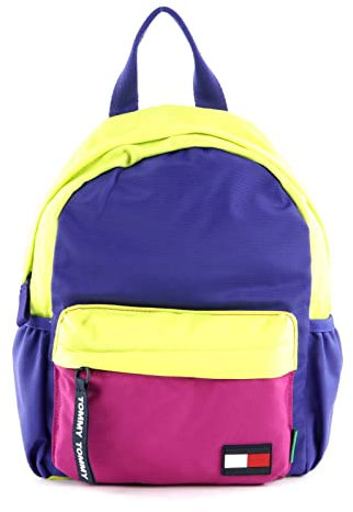 Tommy Hilfiger Unisex Kinder Kids CORE Mini Backpack CB AU0AU01197 Rucksäcke, Lila (Court Purple/Neo Lime Mix)
