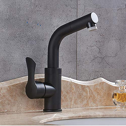 Gougeltd Einhebel-Badezimmer-Wasserhahn Aus Bronze Mit Öl Eingerieben, Mit Heißem Und Kaltem Rohr-Waschtisch-Waschtisch-Mischbatterie
