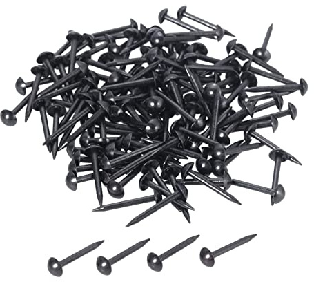 dophee 100Pcs Black Iron Round Head Upholstery Nails Tacks, 5x17mm