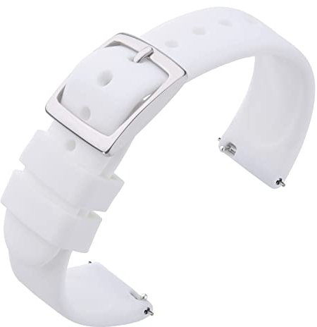 ANNEFIT Bracelet de Remplacement Bande en Silicone Souple Sport, Bracelets Montre à Libération Rapide 22mm (Blanc)