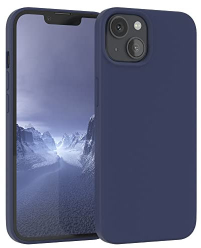 EAZY CASE Premium Silikon Handyhülle kompatibel mit iPhone 13 Slimcover mit Kameraschutz und Innenfutter, Silikonhülle, Schutzhülle, Bumper, Handy Case, Hülle, Softcase, Nacht Blau